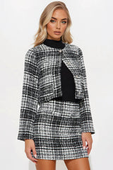 Kate Tweed Mini Skirt Set - Black/combo