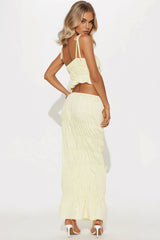 Sweet Essence Maxi Skirt Set - Yellow