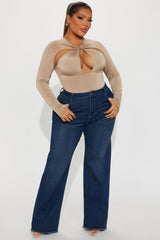Becky Basic Stretch Straight Leg Jeans - Dark Wash