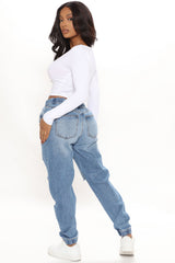 End Game Relaxed Denim Joggers - Medium Blue Wash