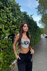 Raiders Halftime Show Corset Top - Black/Grey