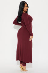 Sasha Flyaway Sweater Pant Set - Burgundy
