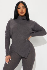Lucy Asymmetrical Pant Set - Charcoal
