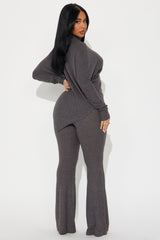 Lucy Asymmetrical Pant Set - Charcoal