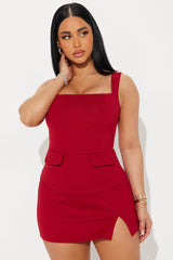 The Mia Double Lined Ponte Skort Set - Red