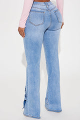 Brielle Bow Straight Leg Jeans - Light Wash