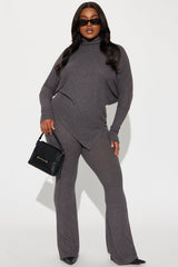 Lucy Asymmetrical Pant Set - Charcoal