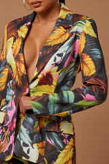 Biance Floral Blazer Suit Set - Multi Color