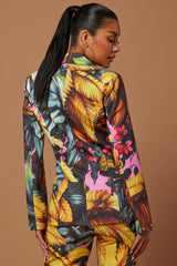 Biance Floral Blazer Suit Set - Multi Color