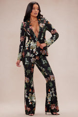 Florencia Embellished Flare Pant - Black/combo