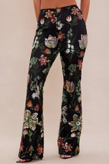 Florencia Embellished Flare Pant - Black/combo