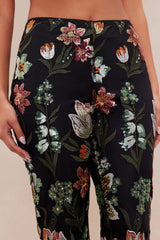 Florencia Embellished Flare Pant - Black/combo