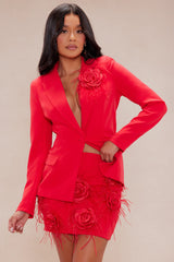 Avery Blazer Suit Set - Red