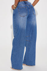 Kenzie Non Stretch Barrel Leg Jeans - Medium Wash