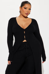 Sasha Flyaway Sweater Pant Set - Black