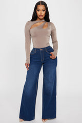 So Valid Stretch Wide Leg Jeans - Dark Wash