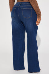 So Valid Stretch Wide Leg Jeans - Dark Wash