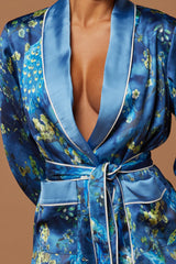 Mallory Satin Pant Set - Blue