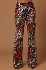 Erin Embroidered Pant - Black/combo