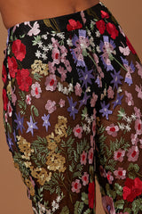 Erin Embroidered Pant - Black/combo