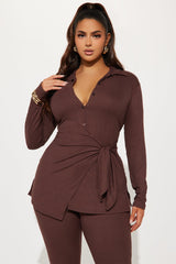 Melissa Ribbed Legging Set - Chocolate