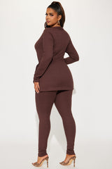 Melissa Ribbed Legging Set - Chocolate