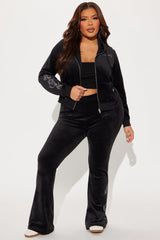 Playboy Iconic Velour Flared Pant - Black