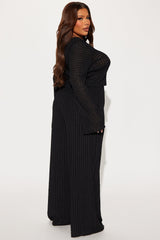 Pam Textured Pant Set - Black