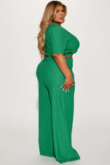 Day Plans Textured Pant Set - Kelly Green