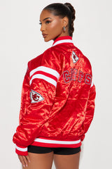 Chiefs Quilted Bomber Jacket - Red