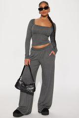Celine Pant Set - Charcoal