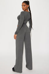 Celine Pant Set - Charcoal