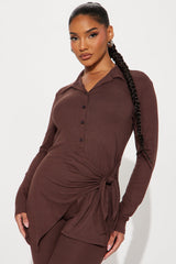Melissa Ribbed Legging Set - Chocolate