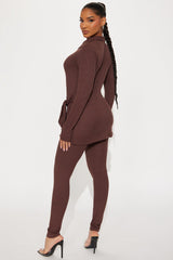 Melissa Ribbed Legging Set - Chocolate