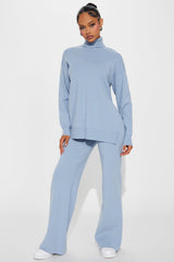 Staying Here Sweater Pant Set - Light Blue