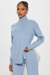 Staying Here Sweater Pant Set - Light Blue