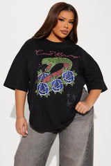 Count Your Blessings Dragon Graphic Tee - Black