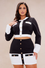 Elizabeth Skirt Set - Black/White