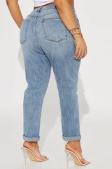 Listen To Me 90's High Rise Mom Jeans - Light Wash