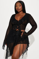 Love Addiction Lace Skirt Set - Black