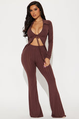 Dalia Flyaway Pant Set - Brown