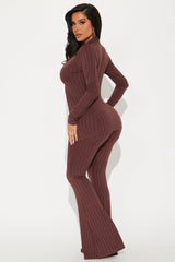 Dalia Flyaway Pant Set - Brown