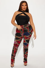 Bree Marie Baroque Stacked Legging - Black/combo