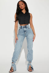 Tall All Tied Up Straight Leg Jeans - Medium Wash