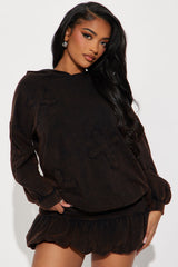 Don't Cross Me Bubble Skirt Set - Black