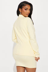 The Mia Double Lined Ponte Blazer Skirt Set - Butter Yellow