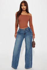 Clarke Non Stretch Low Rise A-Line Jeans - Dark Wash