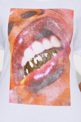 Gold Grill Glossy Tee - White