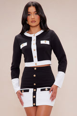 Elizabeth Skirt Set - Black/White