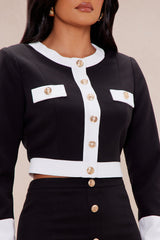 Elizabeth Skirt Set - Black/White
